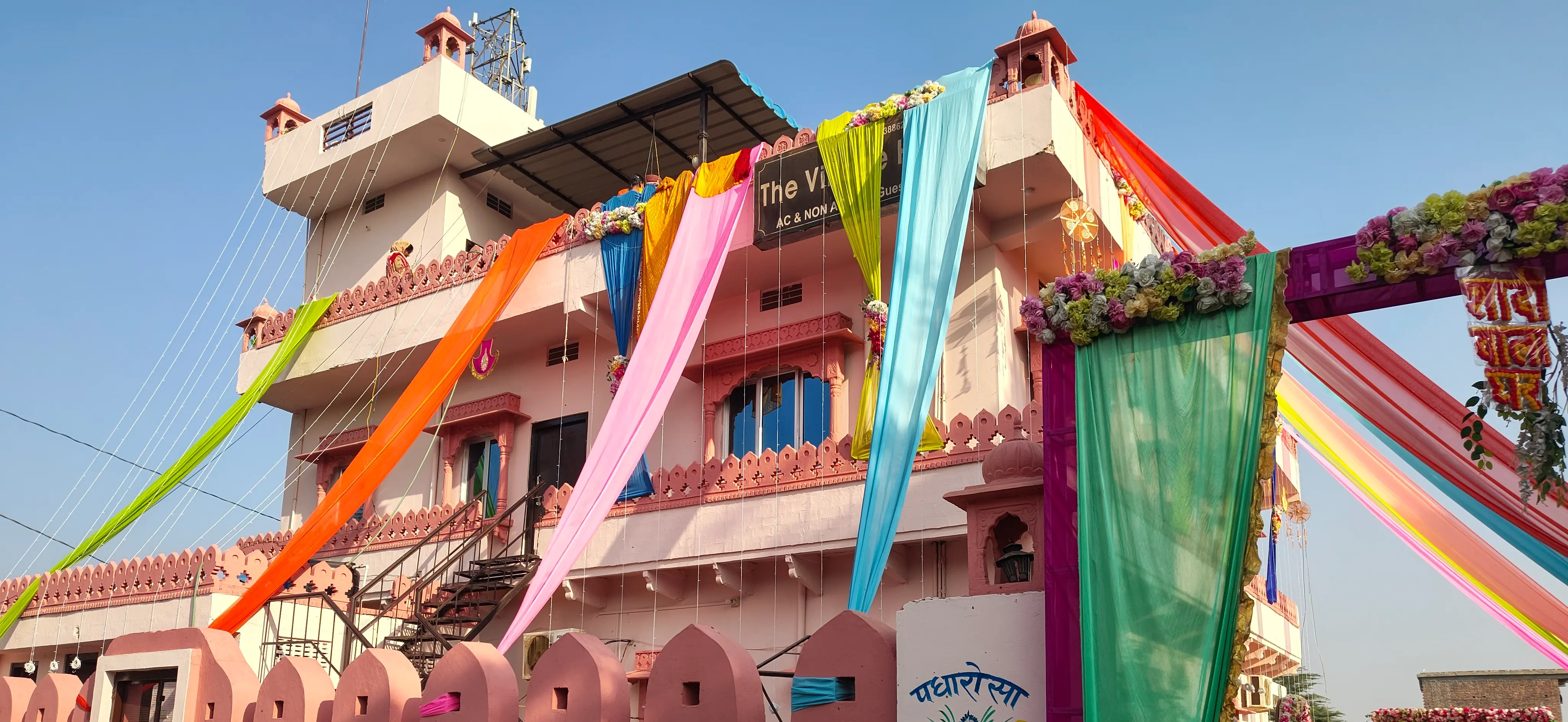 Elegant hotel swimming pool and lounge area